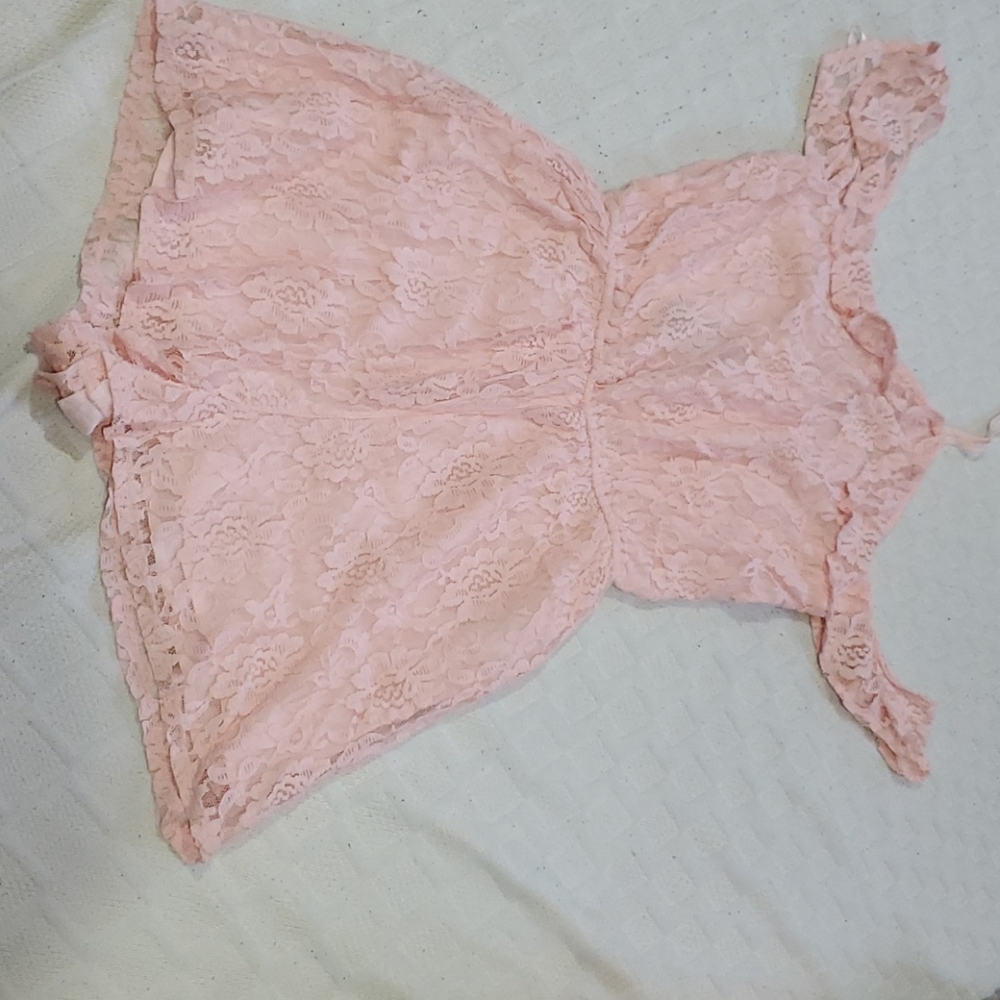 Pink laced Hollister romper
